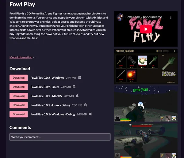 Itch.io Product Page Itch.io Product Page