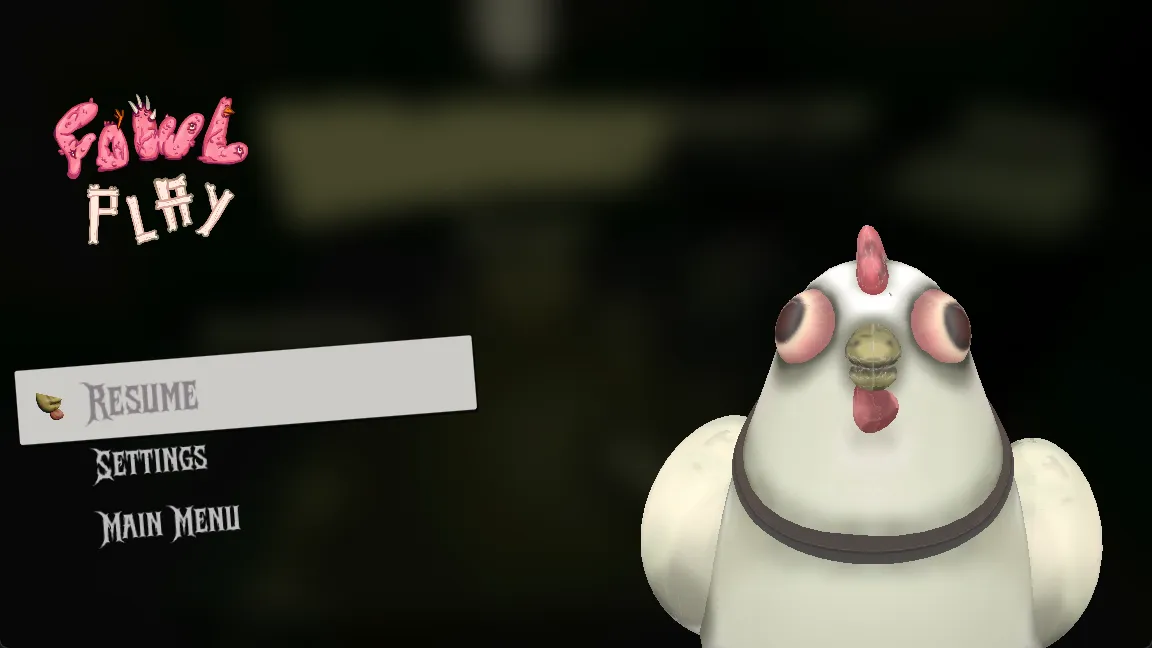 Pause Menu from the Poultry Man Menu