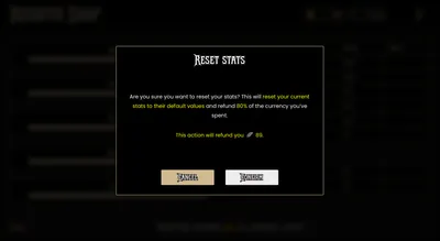 Rebirth Shop Reset Confirmation Screen Rebirth Shop Reset Confirmation Screen