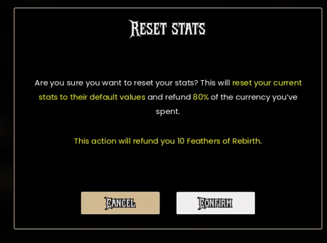 Reset Confirmation