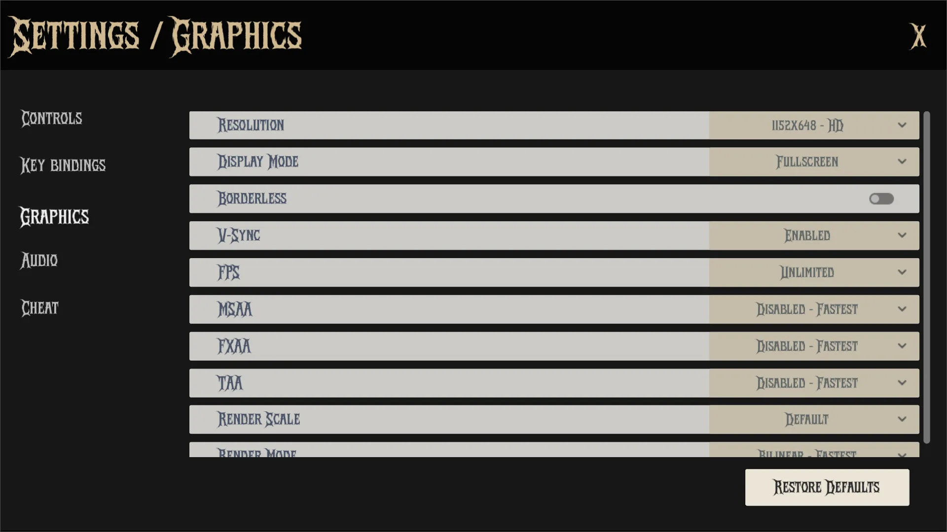Graphics Menu