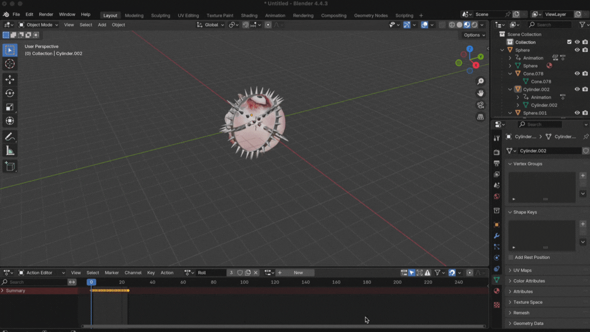 Bob rolling animation