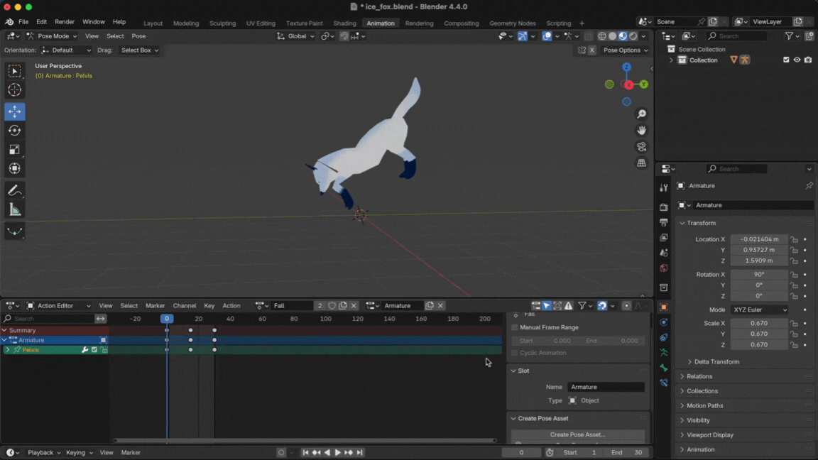 Boreass fall animation