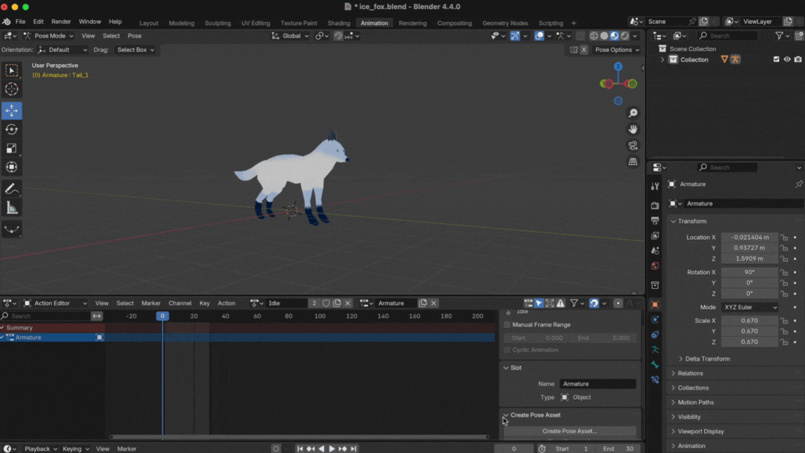 Boreass idle animation