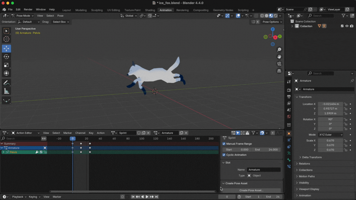 Boreass sprint animation