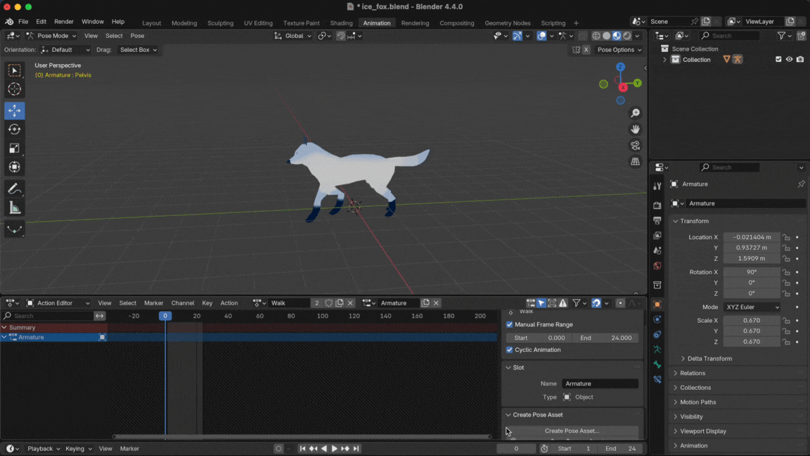 Boreass walk animation