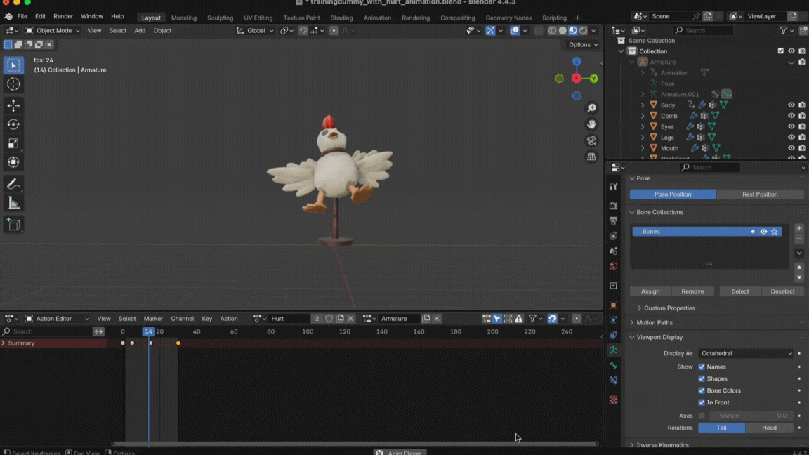 Training Dummy hurt animation